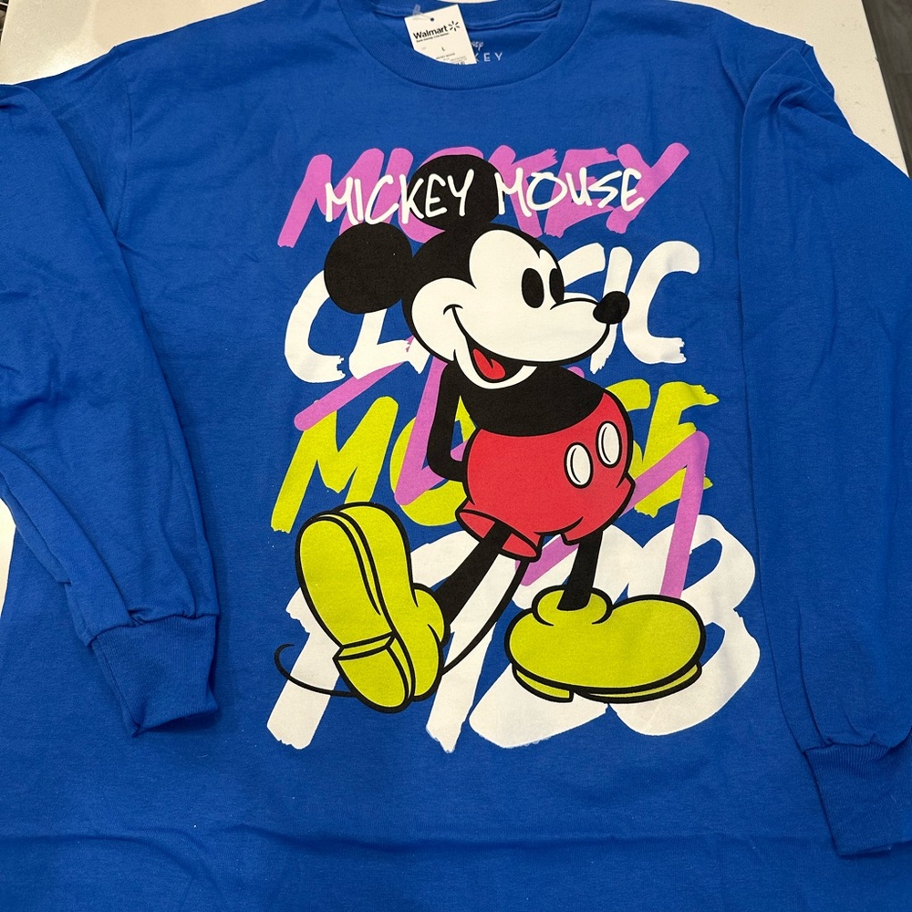 NWT Disney/Mickey Mouse long sleeve T, blue size L